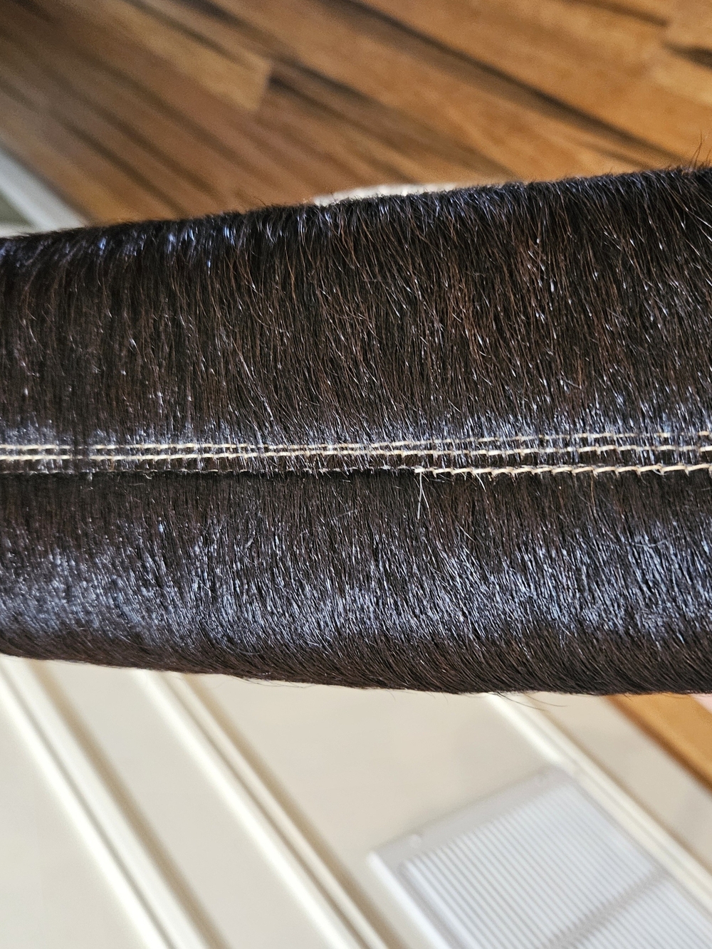 Vintage Black and White Cowhide Crossbody Bag - Genuine Haircalf - Picture 3 of 5
